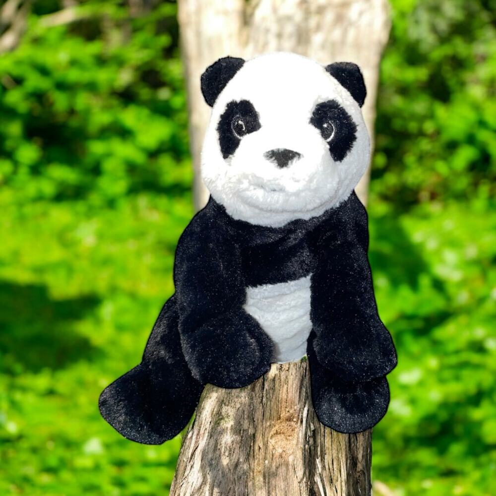 IKEA Kramig Panda Plush 12" Soft Black White Stuffed Animal Minimalist Nursery